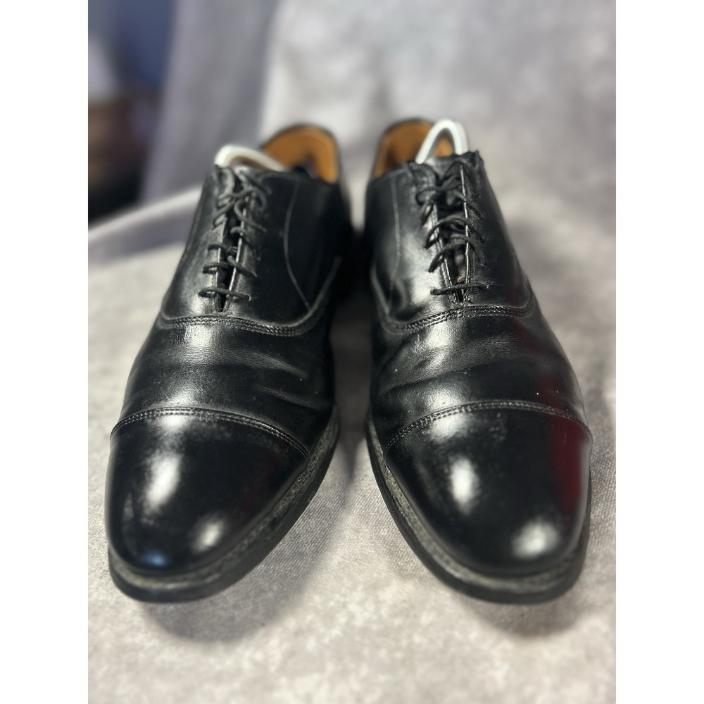 Allen Edmonds Park Avenue Black Cap Toe Oxford Dress Shoes Men's 10E USA Leather